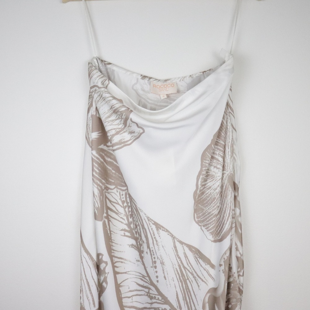 NWT Rococo Sand Ines Maxi Long Skirt Medium Light Brown White Tropical Leaf - Picture 4 of 13
